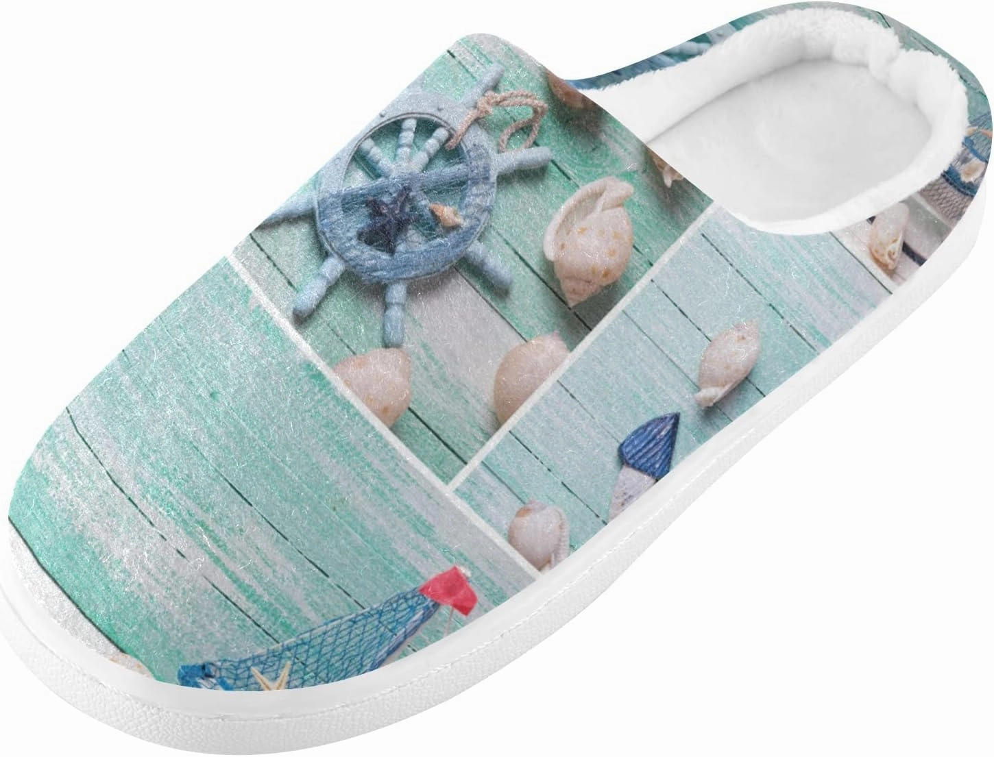 Unisex Memory Foam House Slippers Non-Skid Soft Warm Sole Coral Fleece Slip-on Closed Toe Hand Free Shoes for Bedroom Travel 6-17