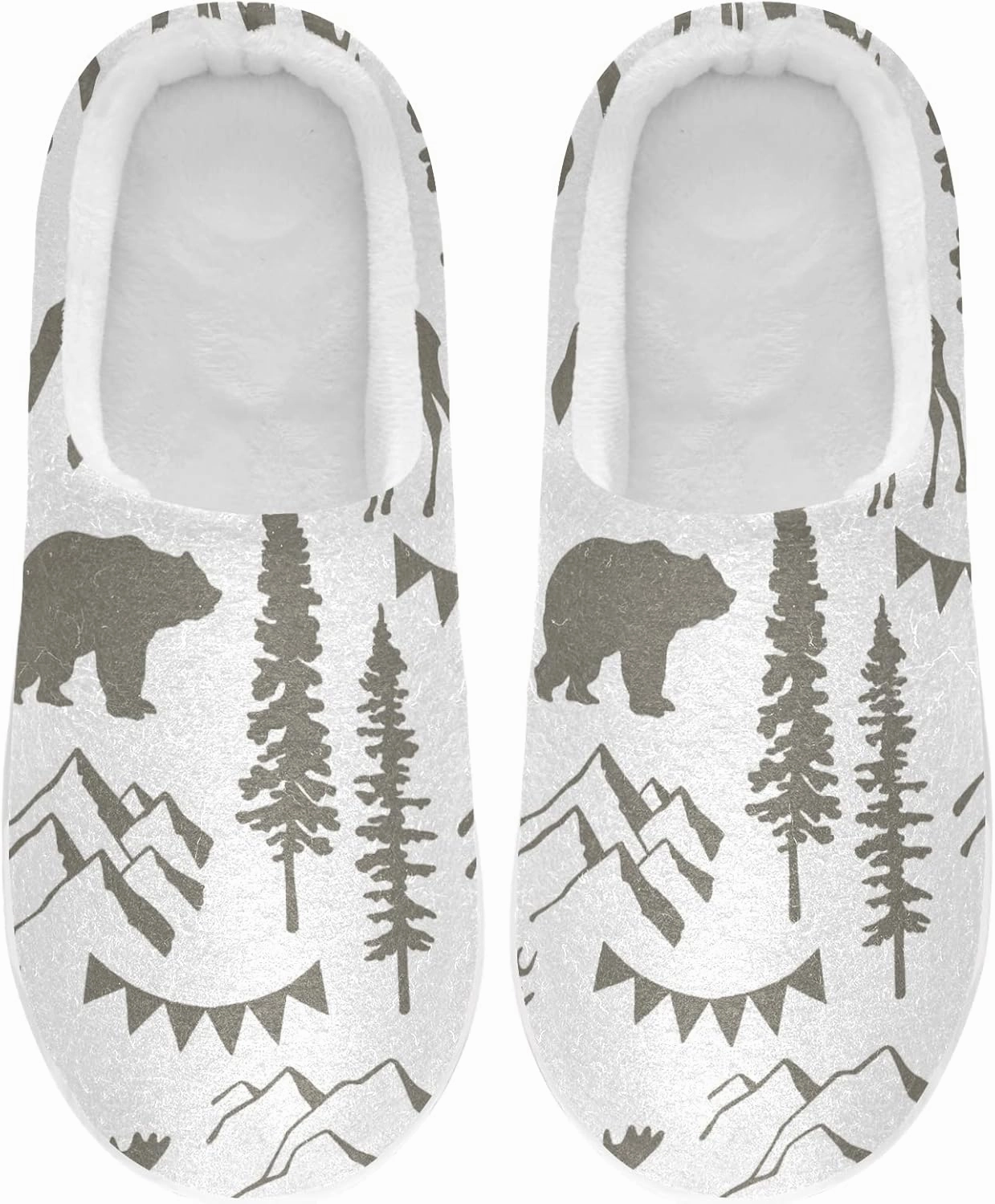 Unisex Memory Foam House Slippers Non-Skid Soft Warm Sole Coral Fleece Slip-on Closed Toe Hand Free Shoes for Bedroom Travel 6-17