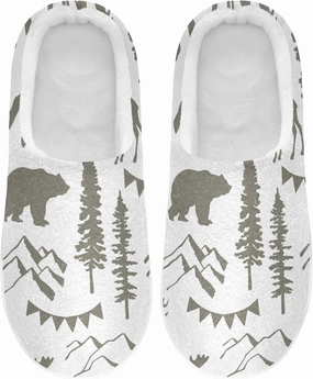 Unisex Memory Foam House Slippers Non-Skid Soft Warm Sole Coral Fleece Slip-on Closed Toe Hand Free Shoes for Bedroom Travel 6-17
