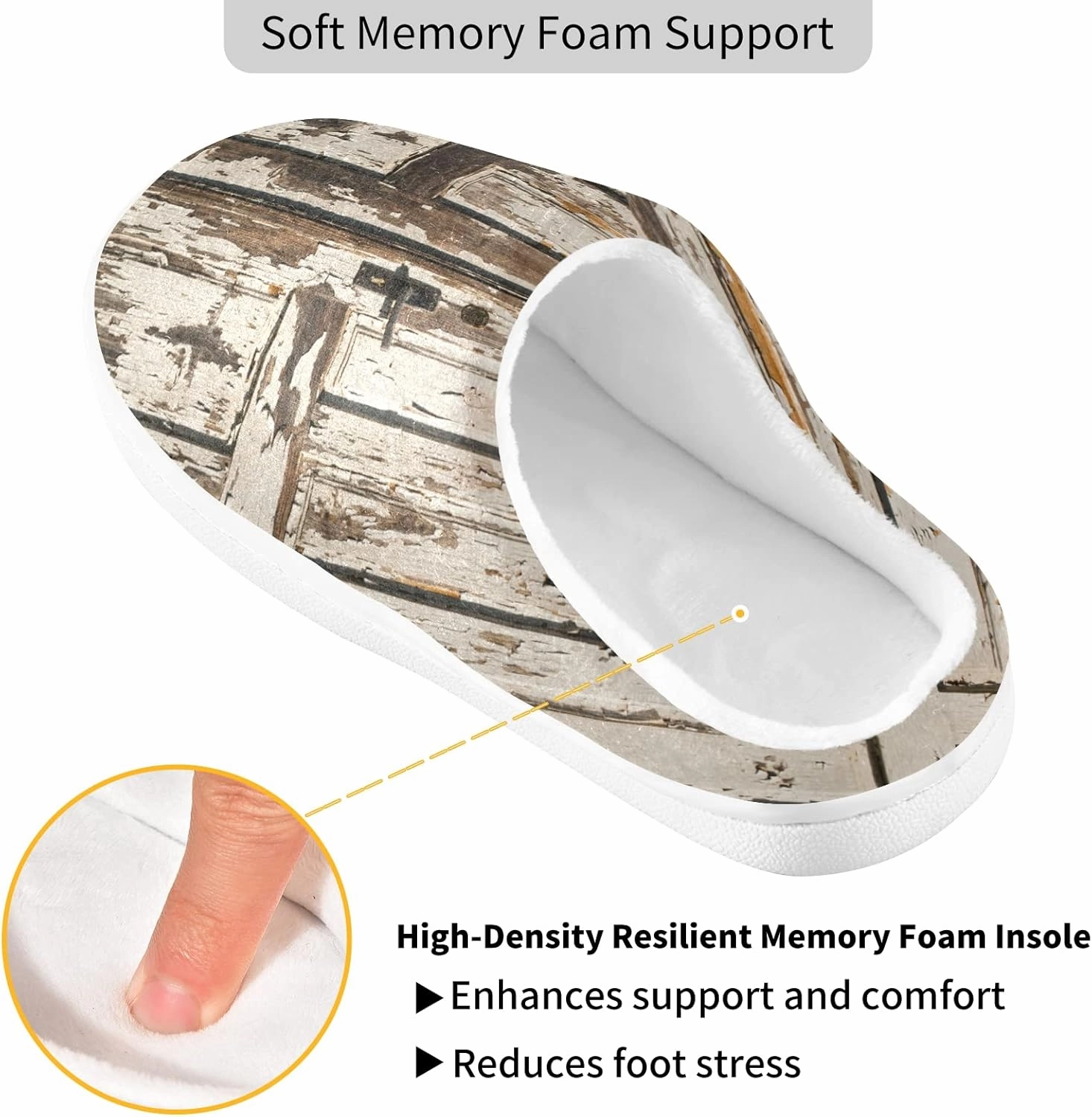 Unisex Memory Foam House Slippers Non-Skid Soft Warm Sole Coral Fleece Slip-on Closed Toe Hand Free Shoes for Bedroom Travel 6-17