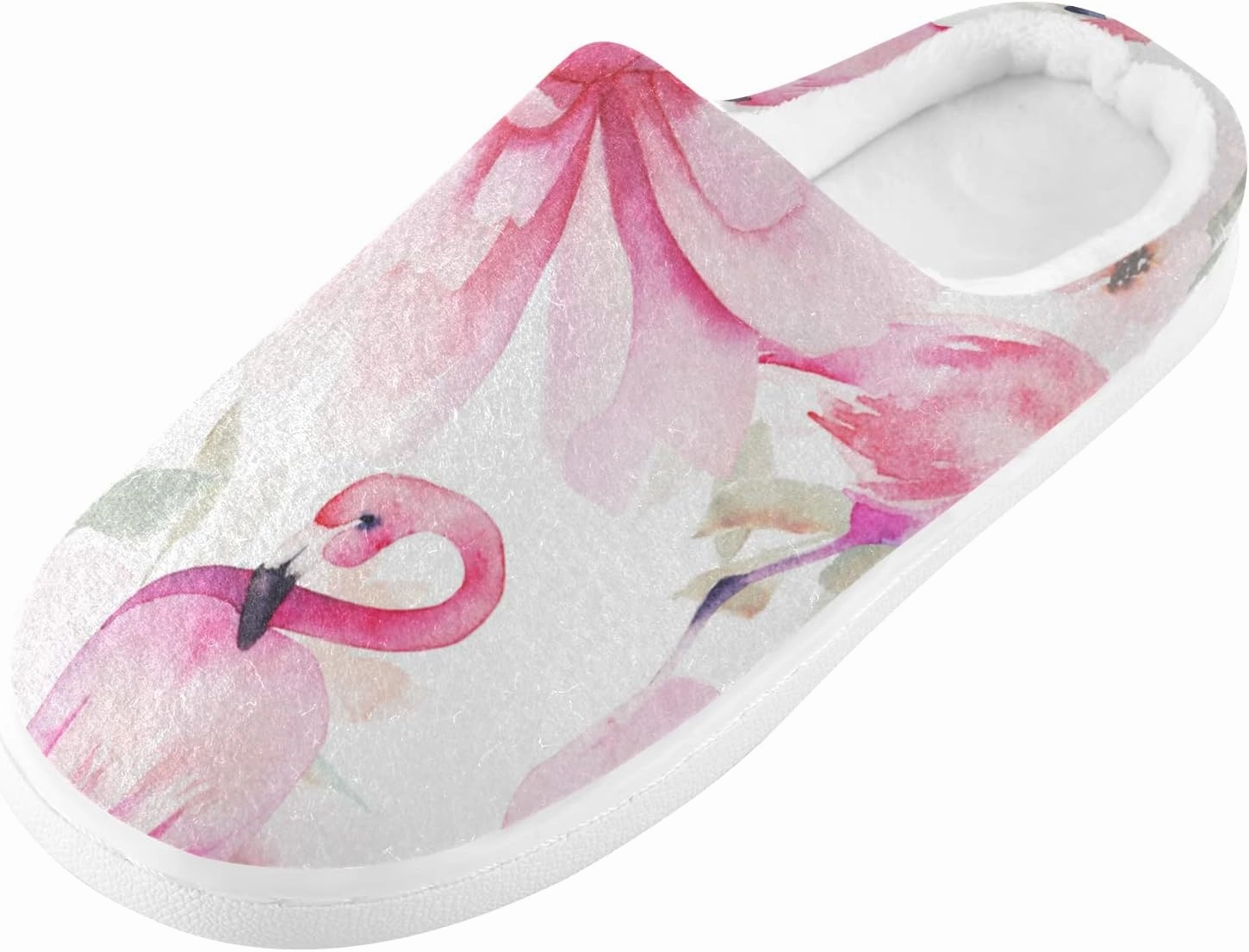 Unisex Memory Foam House Slippers Non-Skid Soft Warm Sole Coral Fleece Slip-on Closed Toe Hand Free Shoes for Bedroom Travel 6-17