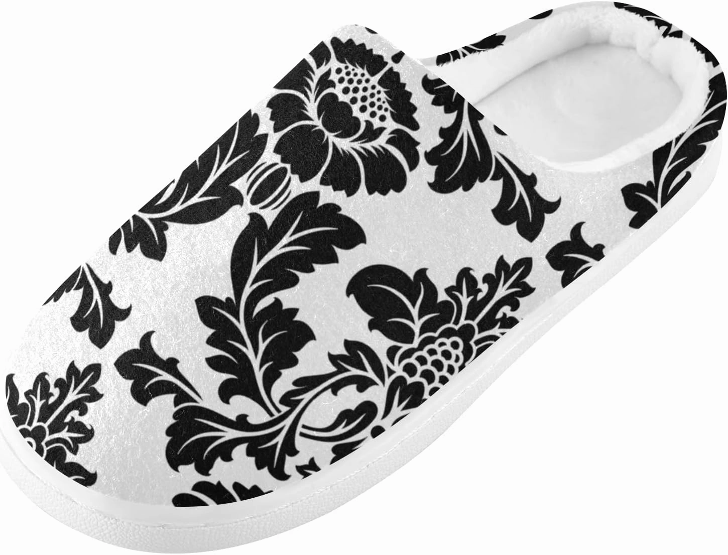 Unisex Memory Foam House Slippers Non-Skid Soft Warm Sole Coral Fleece Slip-on Closed Toe Hand Free Shoes for Bedroom Travel 6-17