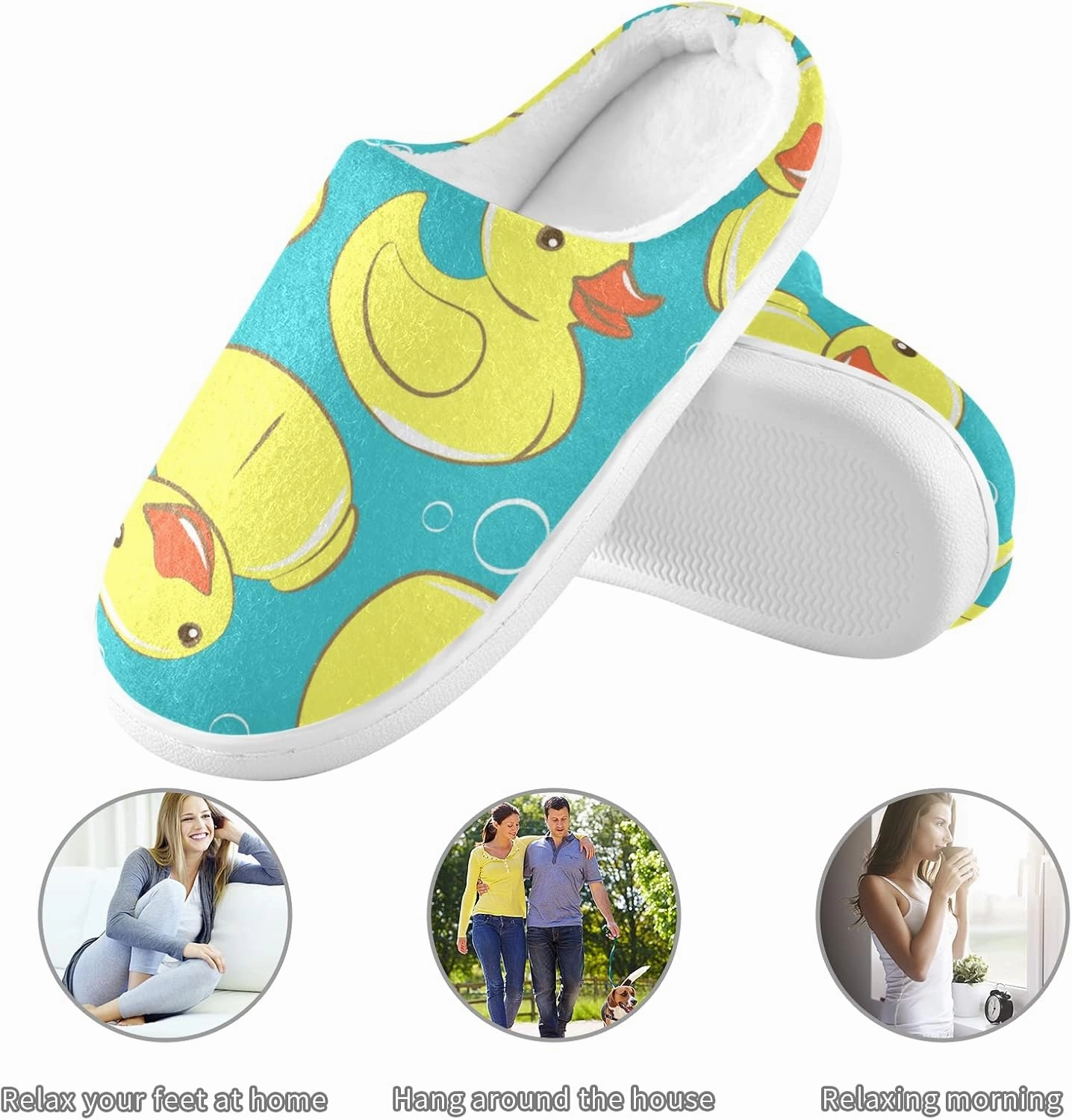 Unisex Memory Foam House Slippers Non-Skid Soft Warm Sole Coral Fleece Slip-on Closed Toe Hand Free Shoes for Bedroom Travel 6-17