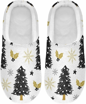 Unisex Memory Foam House Slippers Non-Skid Soft Warm Sole Coral Fleece Slip-on Closed Toe Hand Free Shoes for Bedroom Travel 6-17