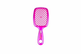 UNtanglez. Wet & Dry Vented Detangling Hair Brush For All Hair Types. Quickly Brush Out Your Hair Without Painful Pulling., Glitter Pink