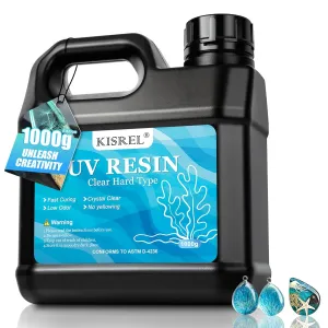 UV Resin 1000g-Upgraded UV Resin Kit, Hard Type Crystal Clear Ultraviolet Curing UV Epoxy Resin for Craft Jewelry Making