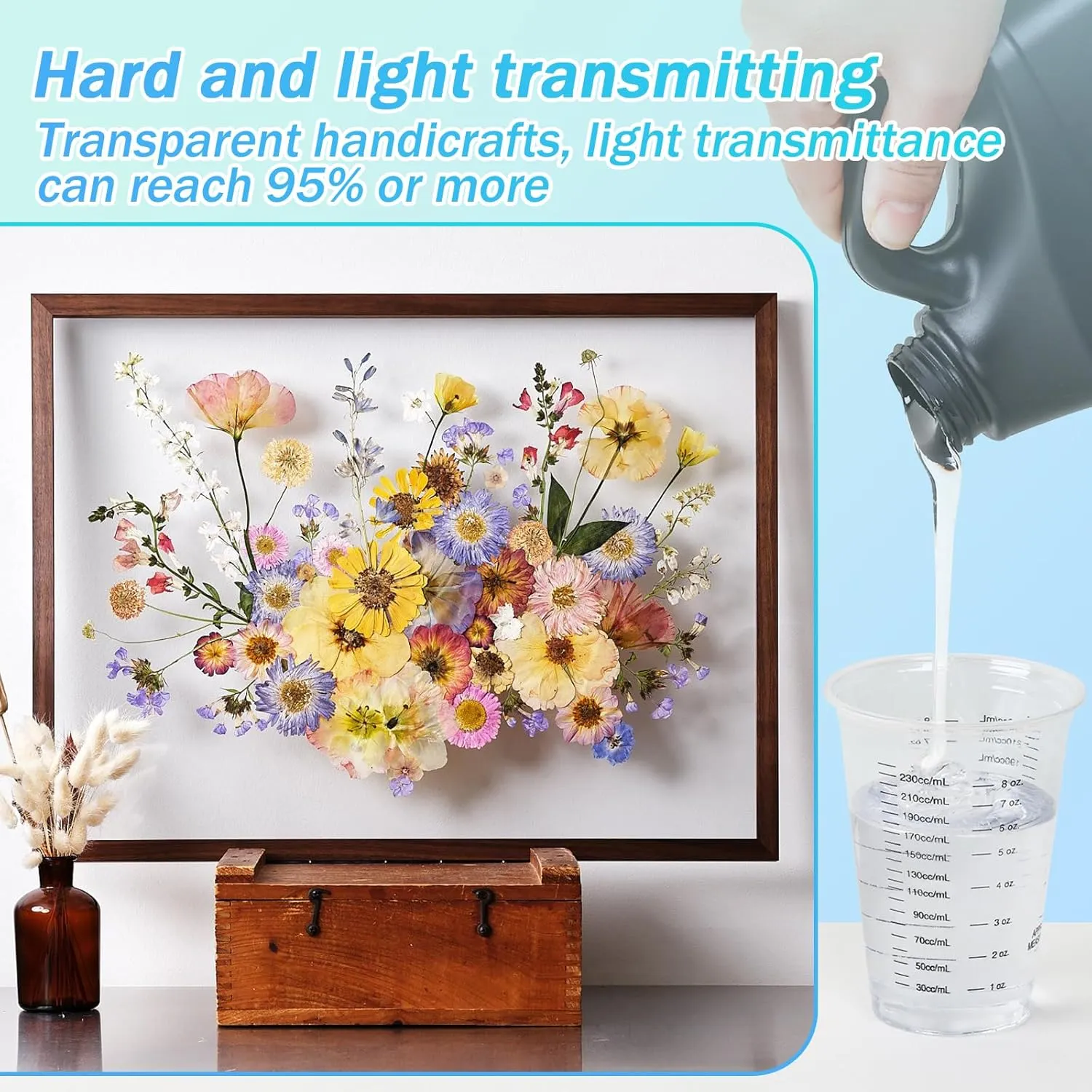 UV Resin 1000g-Upgraded UV Resin Kit, Hard Type Crystal Clear Ultraviolet Curing UV Epoxy Resin for Craft Jewelry Making