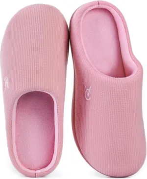 VeraCosy Women's Two-Tone Slippers Soft Comfy Knit Memory Foam Non-slip Indoor House Shoes