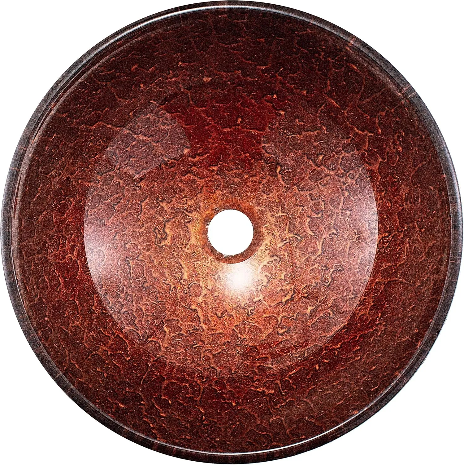 VIGO Giovanni 17" L x 17" W x 6" H Over The Counter Glass Round Vessel Bathroom Sink in Copper -VG07028