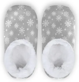 Vnurnrn Christmas Flamingos Pink Winter House Slippers Indoor Fuzzy Feet Slippers Cozy Home Shoes Soft Sole Slippers for Home