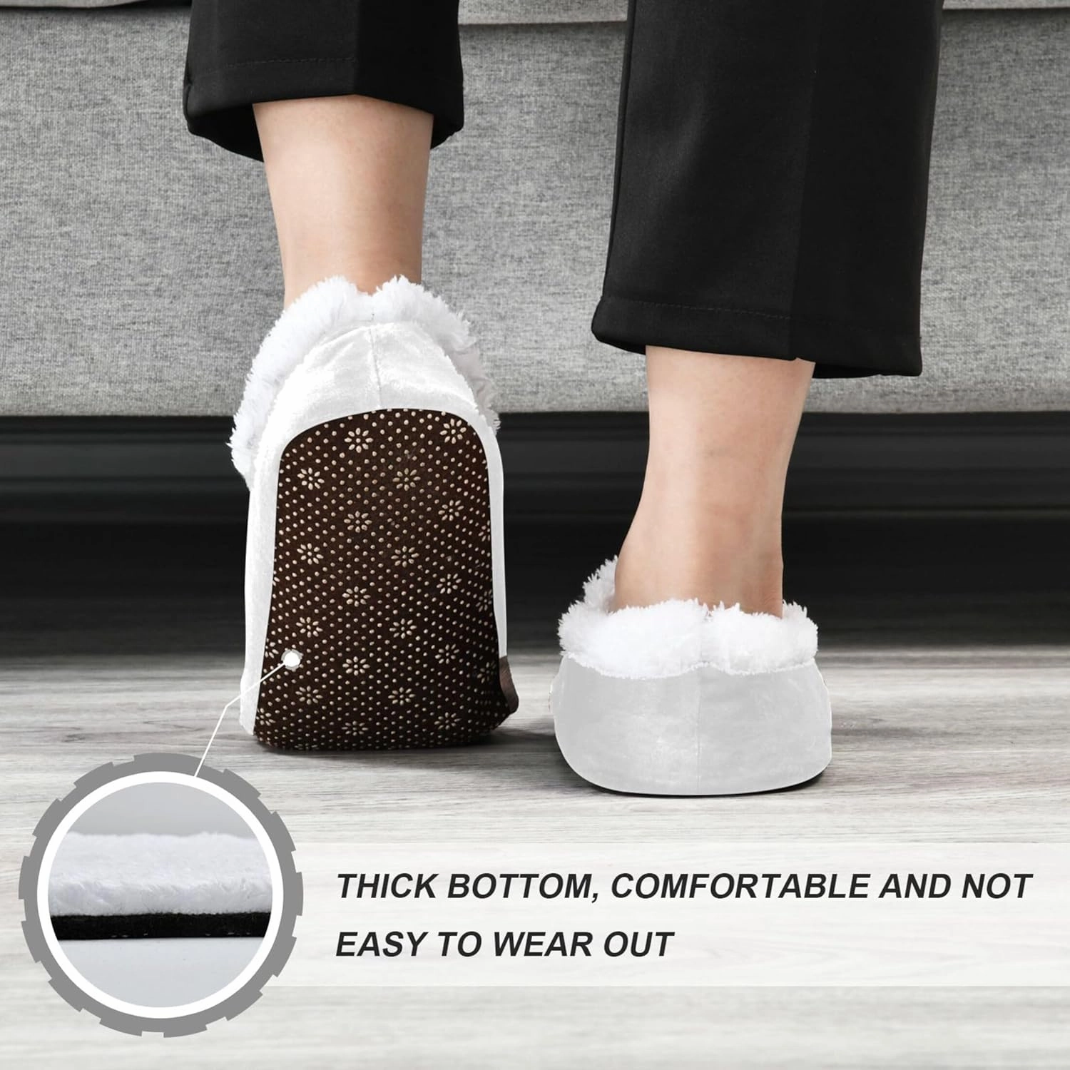 Vnurnrn Custom Photo Name Christmas Winter House Slippers Personalized Indoor Fuzzy Feet Slippers Cozy Home Shoes Slippers