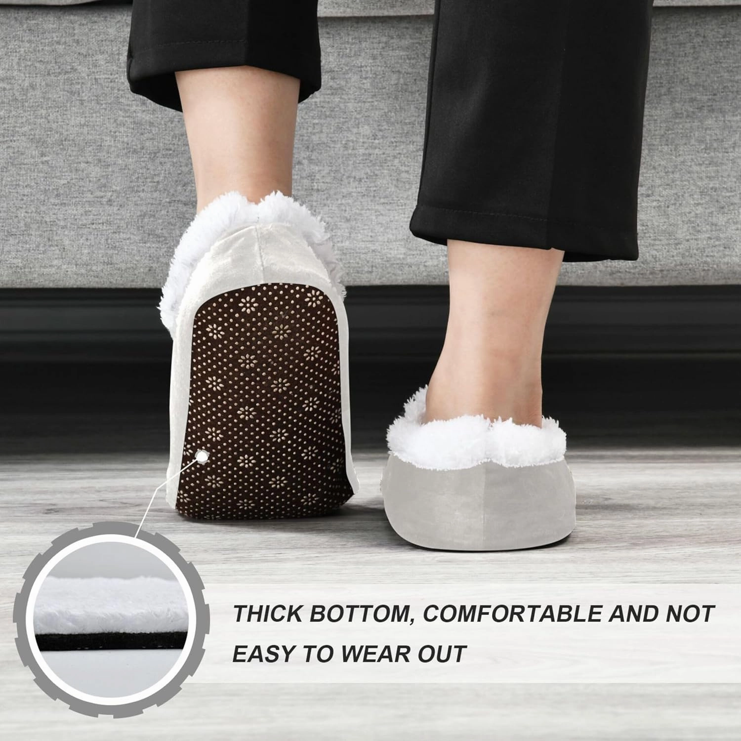 Vnurnrn Custom Photo Name Christmas Winter House Slippers Personalized Indoor Fuzzy Feet Slippers Cozy Home Shoes Slippers