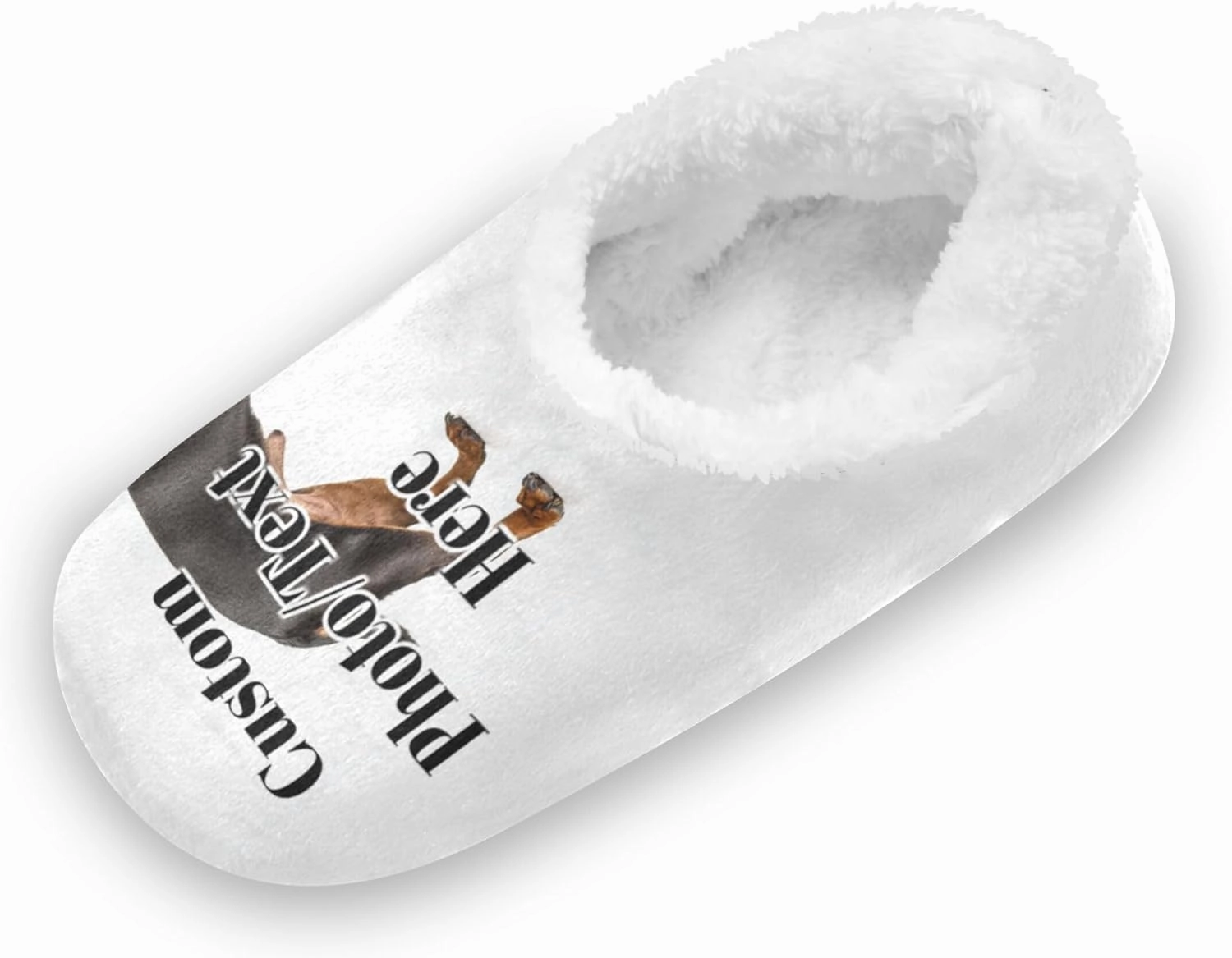Vnurnrn Custom Photo Name Christmas Winter House Slippers Personalized Indoor Fuzzy Feet Slippers Cozy Home Shoes Slippers
