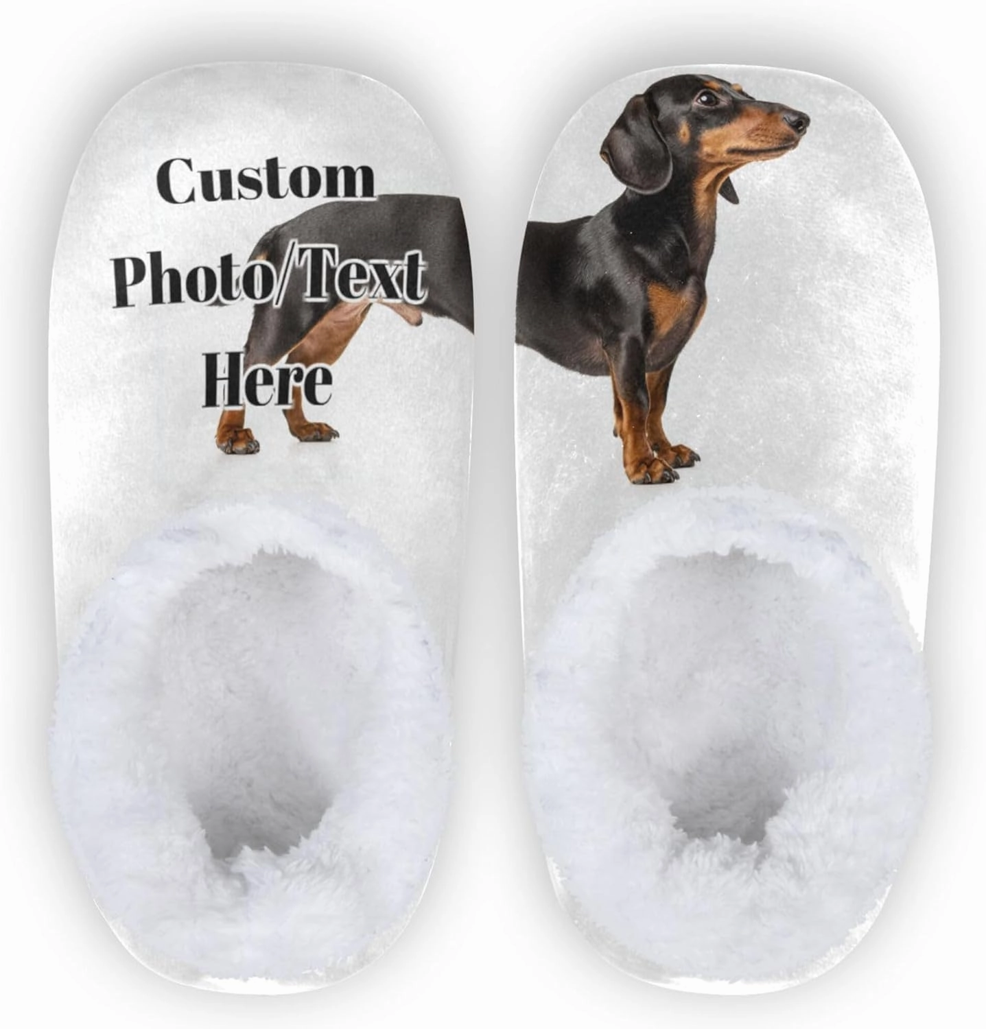 Vnurnrn Custom Photo Name Christmas Winter House Slippers Personalized Indoor Fuzzy Feet Slippers Cozy Home Shoes Slippers