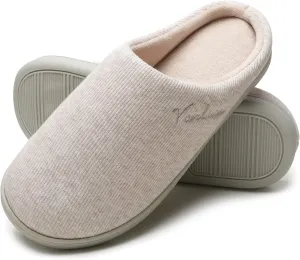 Vonluxe Women's House Slippers Comfy Memory Foam Bedroom Slippers Soft Light Ladies Shoes with Outdoor Indoor Anti-Skid Waterproof Sole