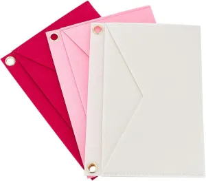 WADORN 3 Colors Felt Purse Organizer Insert, Handbag Insert Liner Clutch Tote Bag Conversion Kit for LV Giant Pochette Kirigami Large Envelope Crossbody Wallet Organizer Inside, 8.6x5.8 Inch