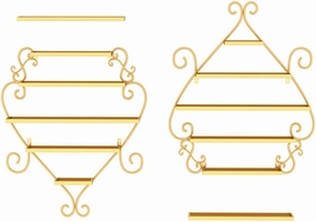 Wall-Mounted Metal Nail Polish Display Stand, 5-Layer Heart-Shaped Nail Polish Wall Shelf Storage Storage Rack, Polish Salon with Salon Art, for Perfume/Lipstick/Cosmetic Display Stand Zddab/ (Gold