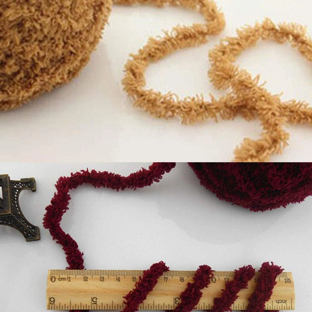 Warm Coral Fleece Fluffy Knitting Yarn Shaggy Grass Green Fur Yarn Acrylic Velvet Knitting Yarn DIY Fluffy Dolls Blanket Sweater Scarf Handbag Total 5 Skeins