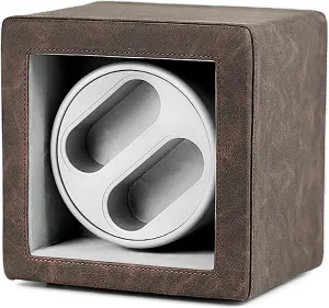 Watch Stand Watch Winders for Automatic Watches - Leather Retro Dual-Position Watch Shaker Mechanical Watch Silent Swing Device Household Dual-Power Watch Winding Box Storage Case with LED L