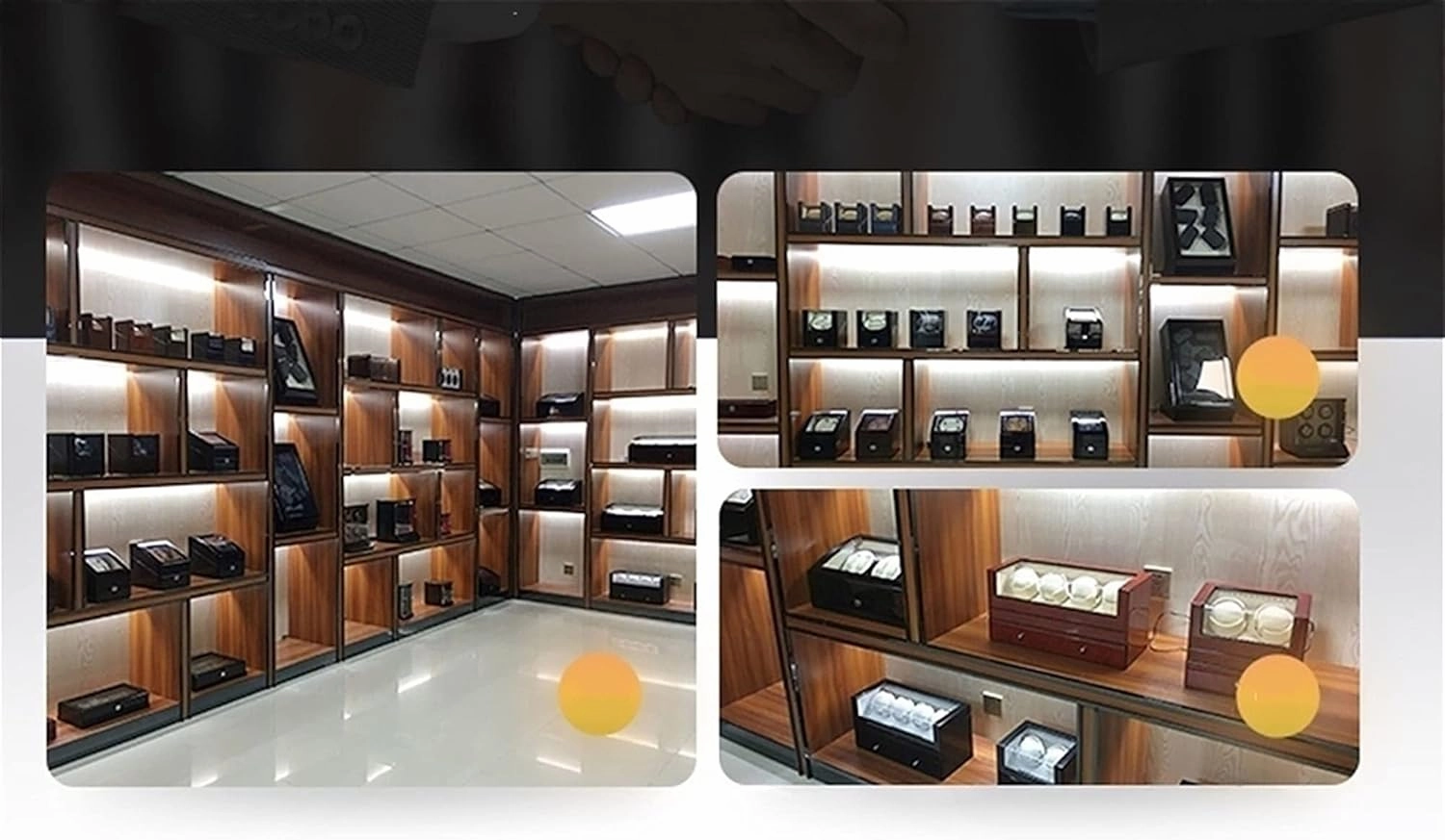 Watch Display Box Luxury Double Watch Winder, Wooden Automatic Watch Winder Box for 2 Watches, Watch Display Case with Motor and Dual Power Supply,Wood Grain Beige