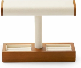 Watch Storage Box, Solid Wood Watch Display Stand Watch Jewelry Storage Rack Stand for Men Women Jewelry Accessory Organizer Holder(Beige-2ty)