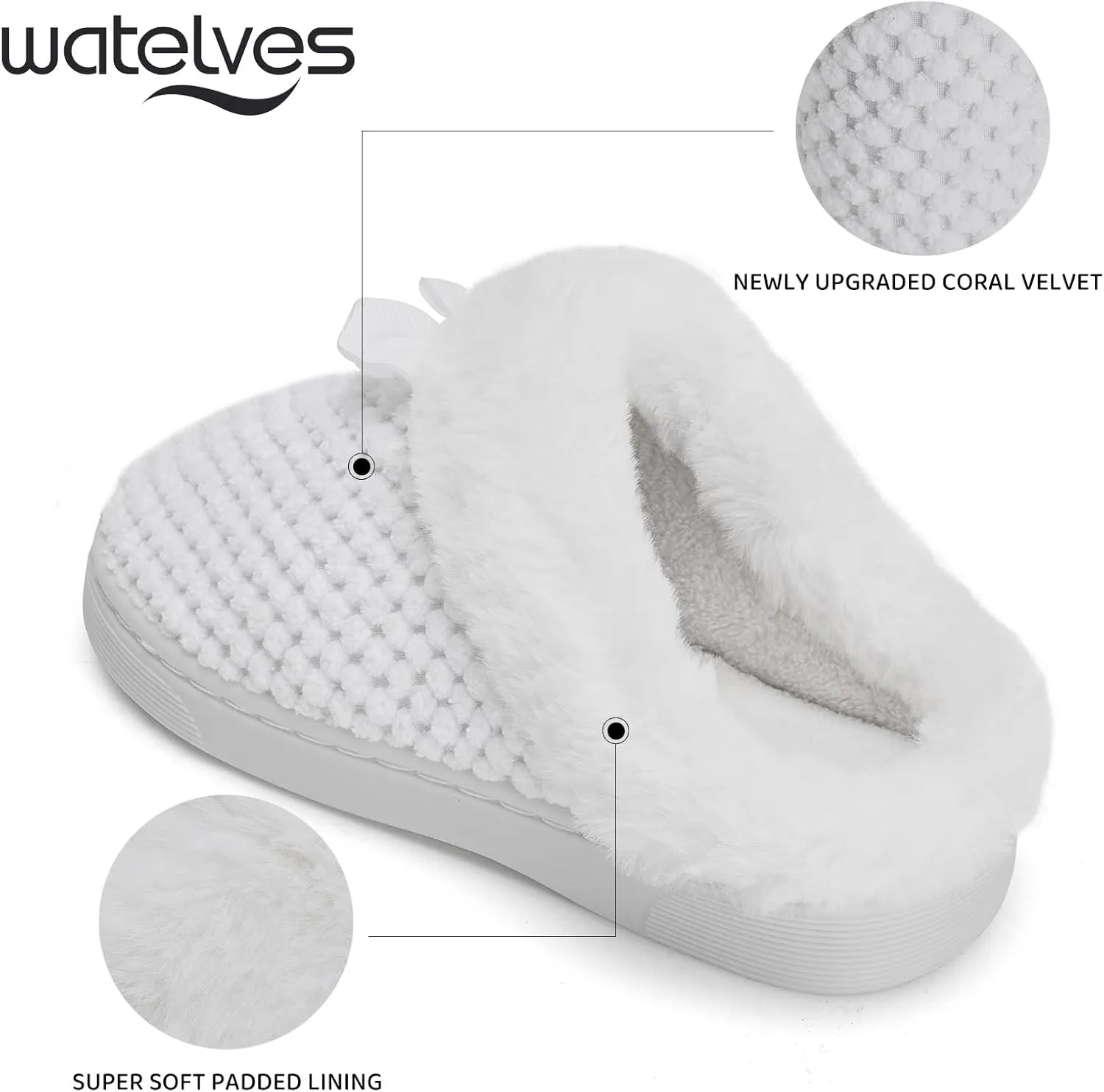 WateLves Girls Slippers Memory Foam Toddler Kids Comfort Wool-Like Plush Fleece Lined House Shoes for Indoor & Outdoor
