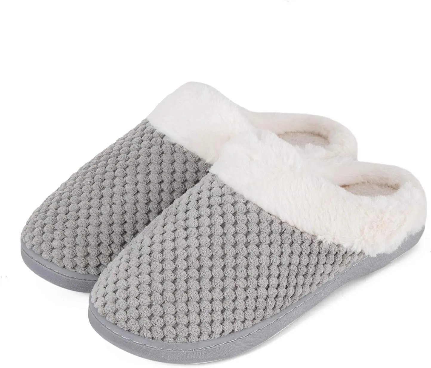 WateLves Women's Memory Foam Slippers Comfort Wool-Like Plush Fleece Lined House Shoes for Indoor & Outdoor