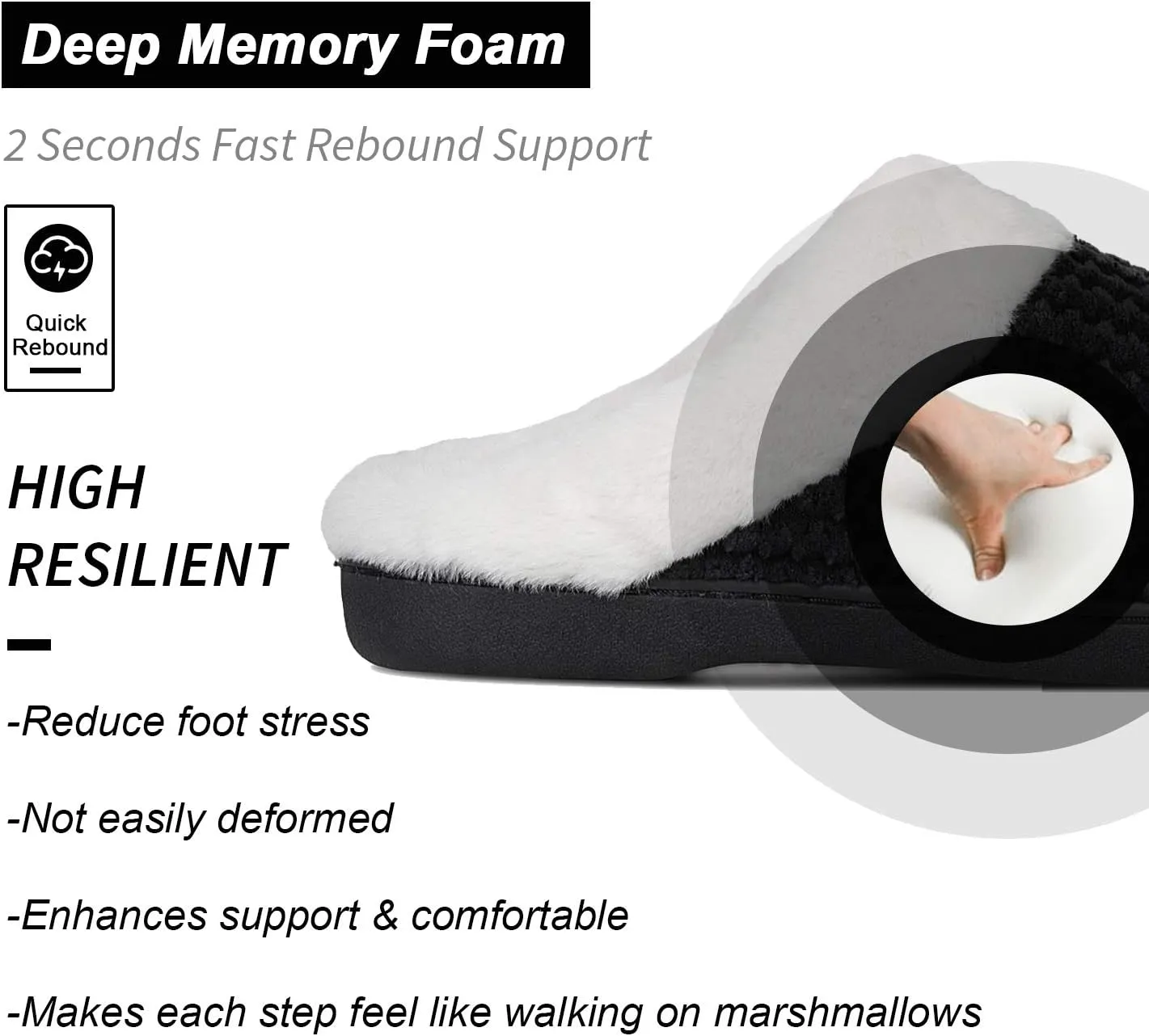 WateLves Women's Memory Foam Slippers Comfort Wool-Like Plush Fleece Lined House Shoes for Indoor & Outdoor