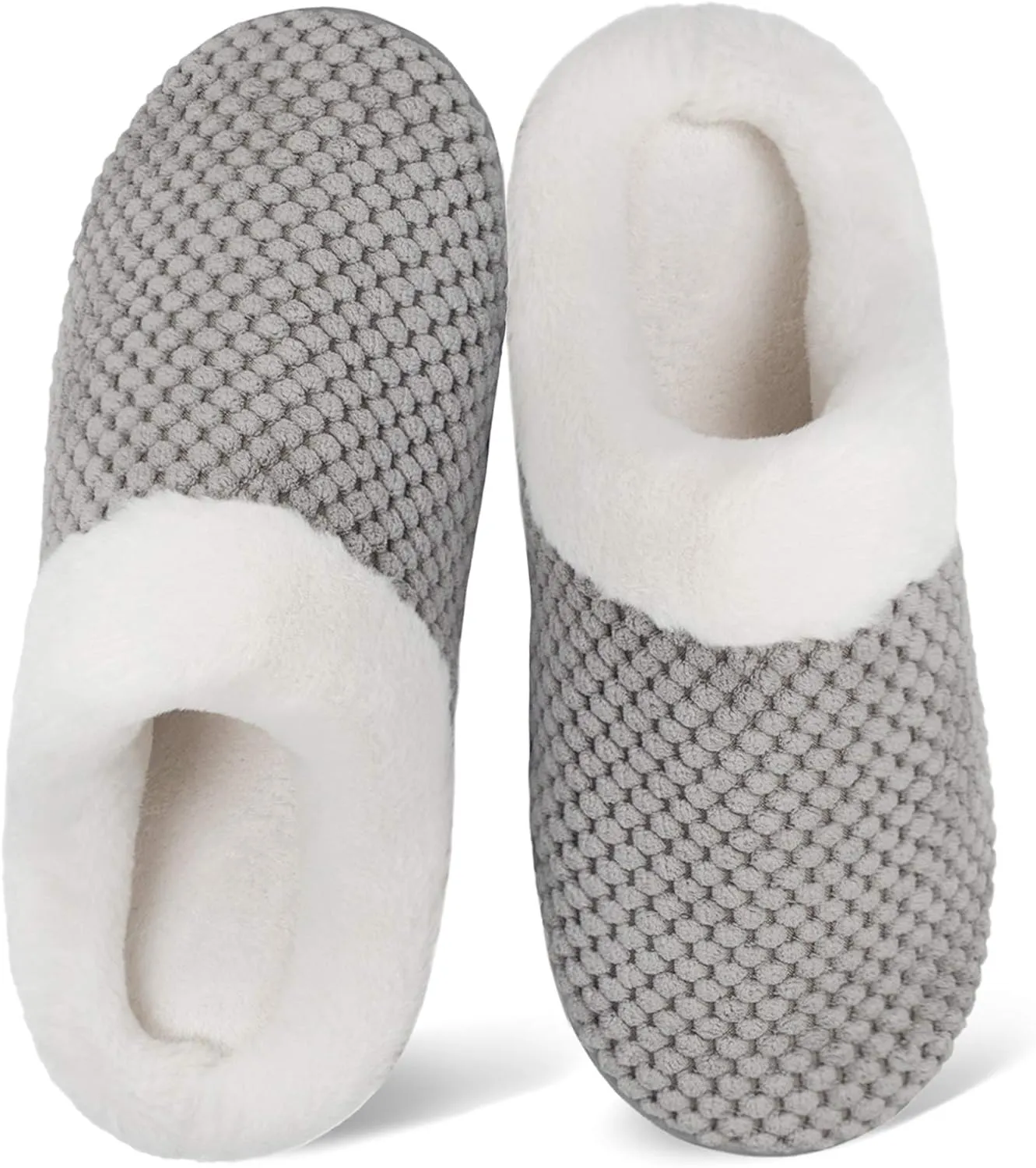 WateLves Women's Memory Foam Slippers Comfort Wool-Like Plush Fleece Lined House Shoes for Indoor & Outdoor