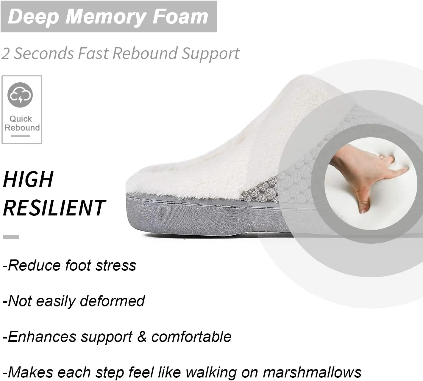 WateLves Women's Memory Foam Slippers Comfort Wool-Like Plush Fleece Lined House Shoes for Indoor & Outdoor
