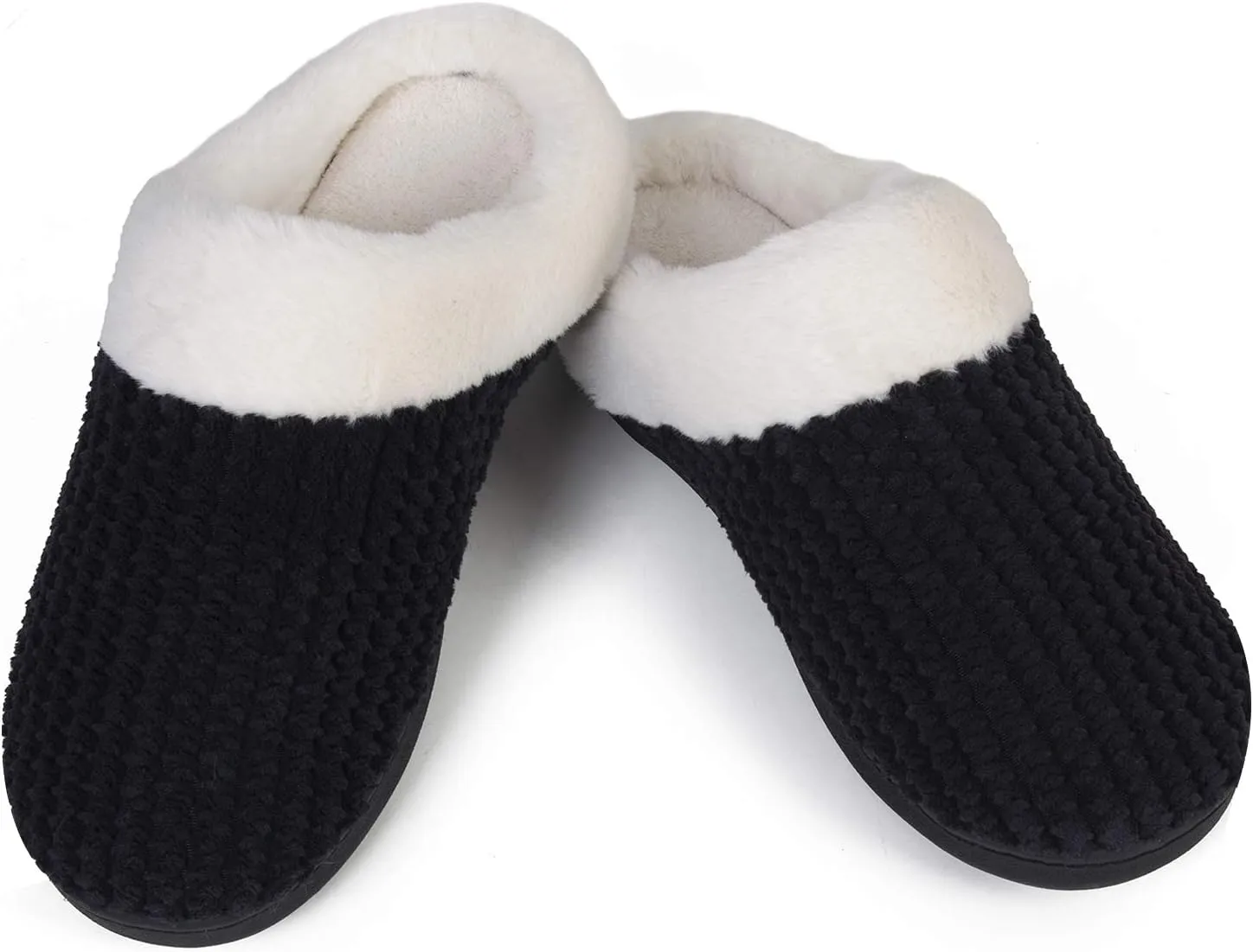 WateLves Women's Memory Foam Slippers Comfort Wool-Like Plush Fleece Lined House Shoes for Indoor & Outdoor