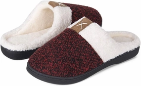 WateLves Women's Memory Foam Slippers Comfort Wool-Like Plush Fleece Lined House Shoes for Indoor & Outdoor