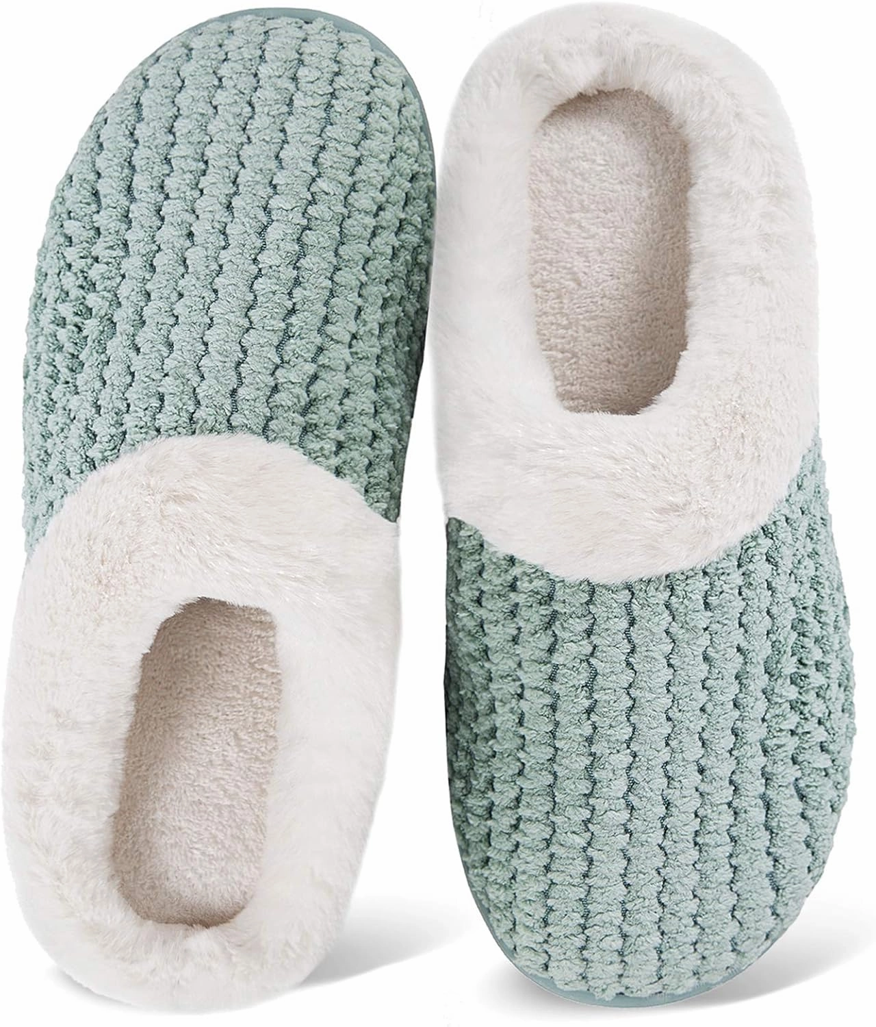 WateLves Women's Memory Foam Slippers Comfort Wool-Like Plush Fleece Lined House Shoes for Indoor & Outdoor
