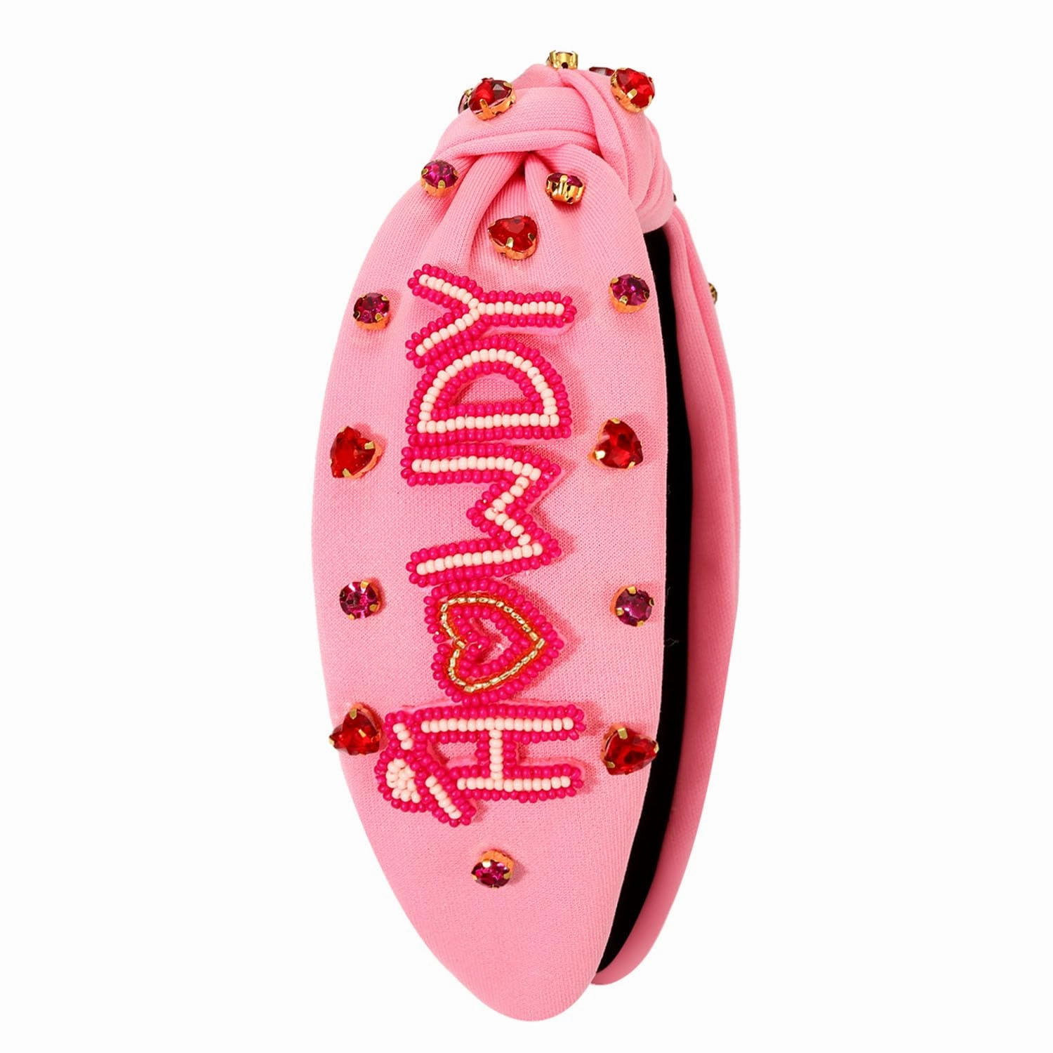 Western Cowgirl Accessories for Women - Cowboy Boot Embellished Headband With Rhinestone Crystal Pearl Top Knot - Rodeo Nashville Bachelorette Party Country Concert Outfit (Pink 1)