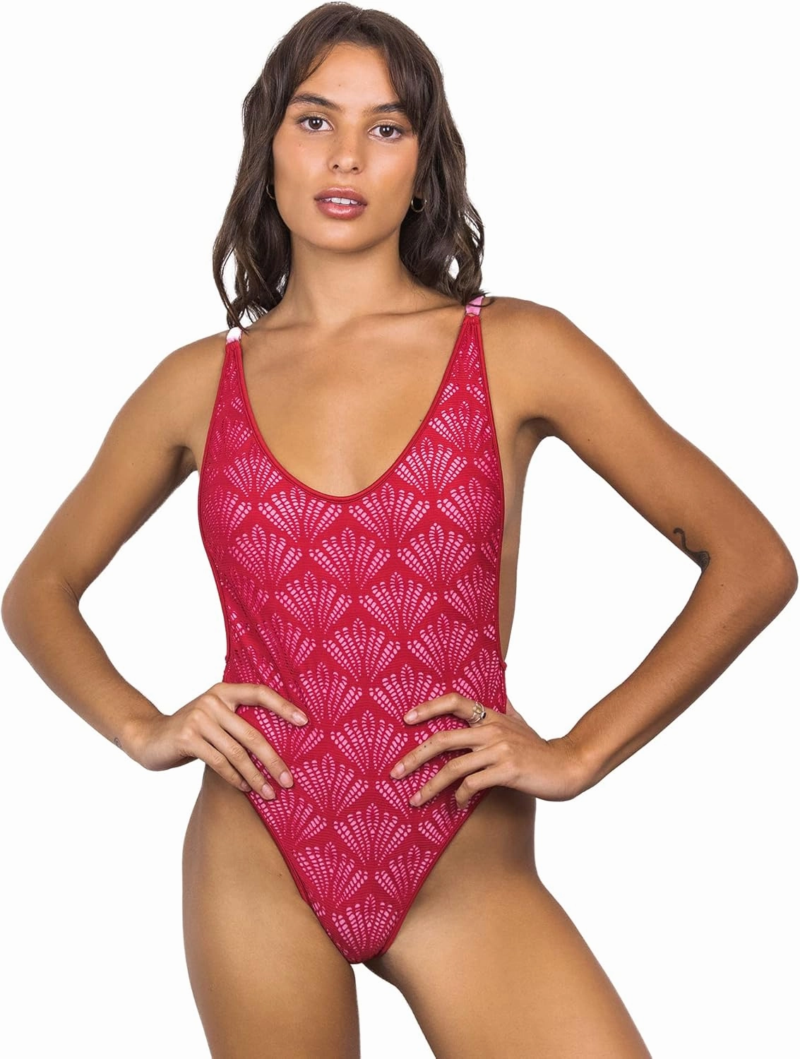 Wicked Weasel Coral Lace 808 One Piece Swimwear