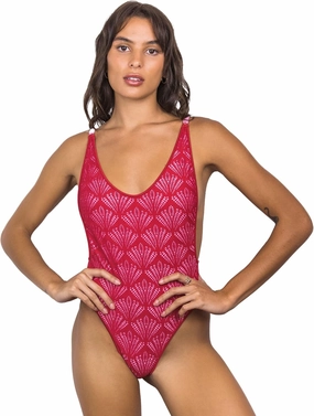 Wicked Weasel Coral Lace 808 One Piece Swimwear