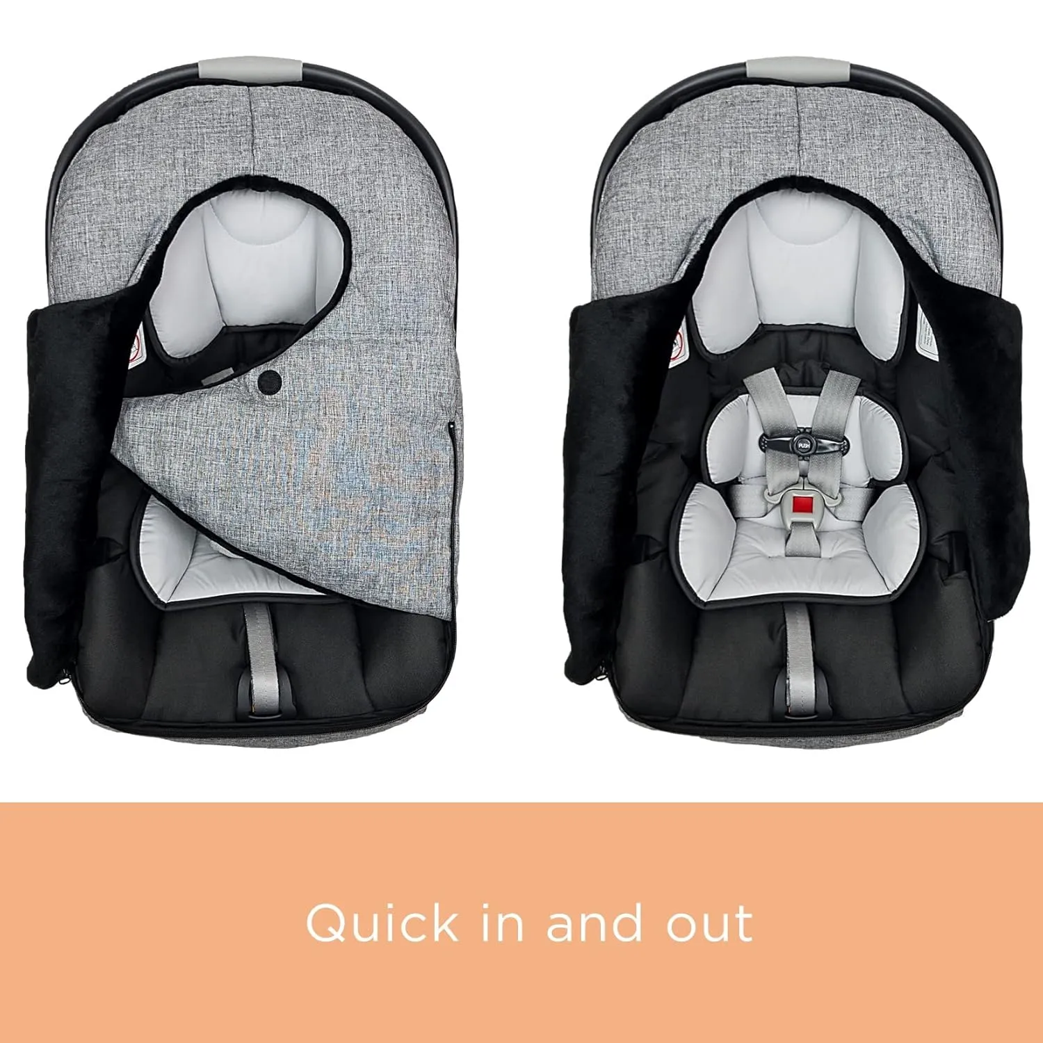 Winter Carseat Cover for Baby | Infant Car Seat Cover Baby | Doona Accessories | Winter Car Seat Canopy for Boys & Girls | New Born Essentials Must Haves for Cold Weather | Warm & Thick Fleece (Gray)