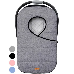 Winter Carseat Cover for Baby | Infant Car Seat Cover Baby | Doona Accessories | Winter Car Seat Canopy for Boys & Girls | New Born Essentials Must Haves for Cold Weather | Warm & Thick Fleece (Gray)