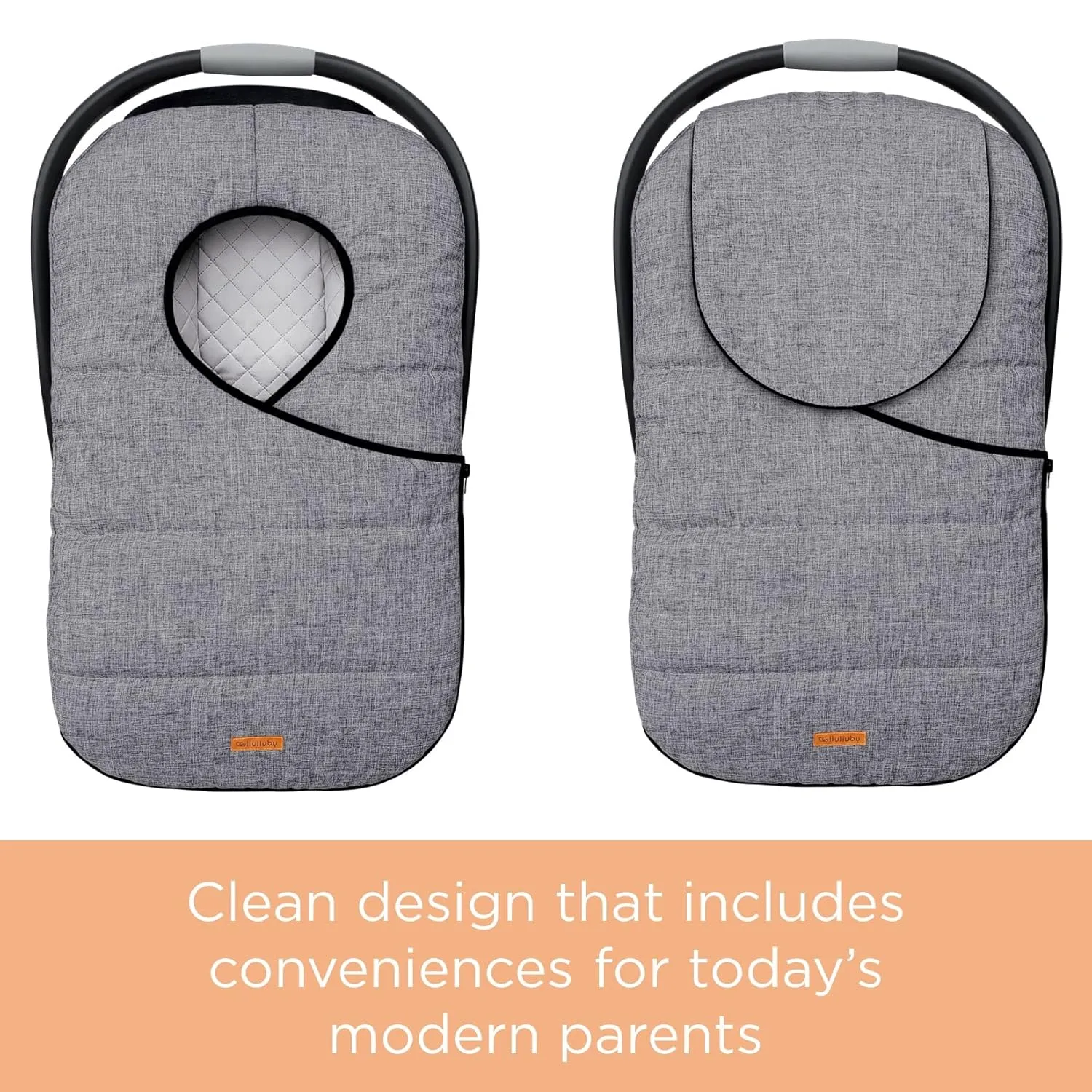 Winter Carseat Cover for Baby | Infant Car Seat Cover Baby | Doona Accessories | Winter Car Seat Canopy for Boys & Girls | New Born Essentials Must Haves for Cold Weather | Warm & Thick Fleece (Gray)