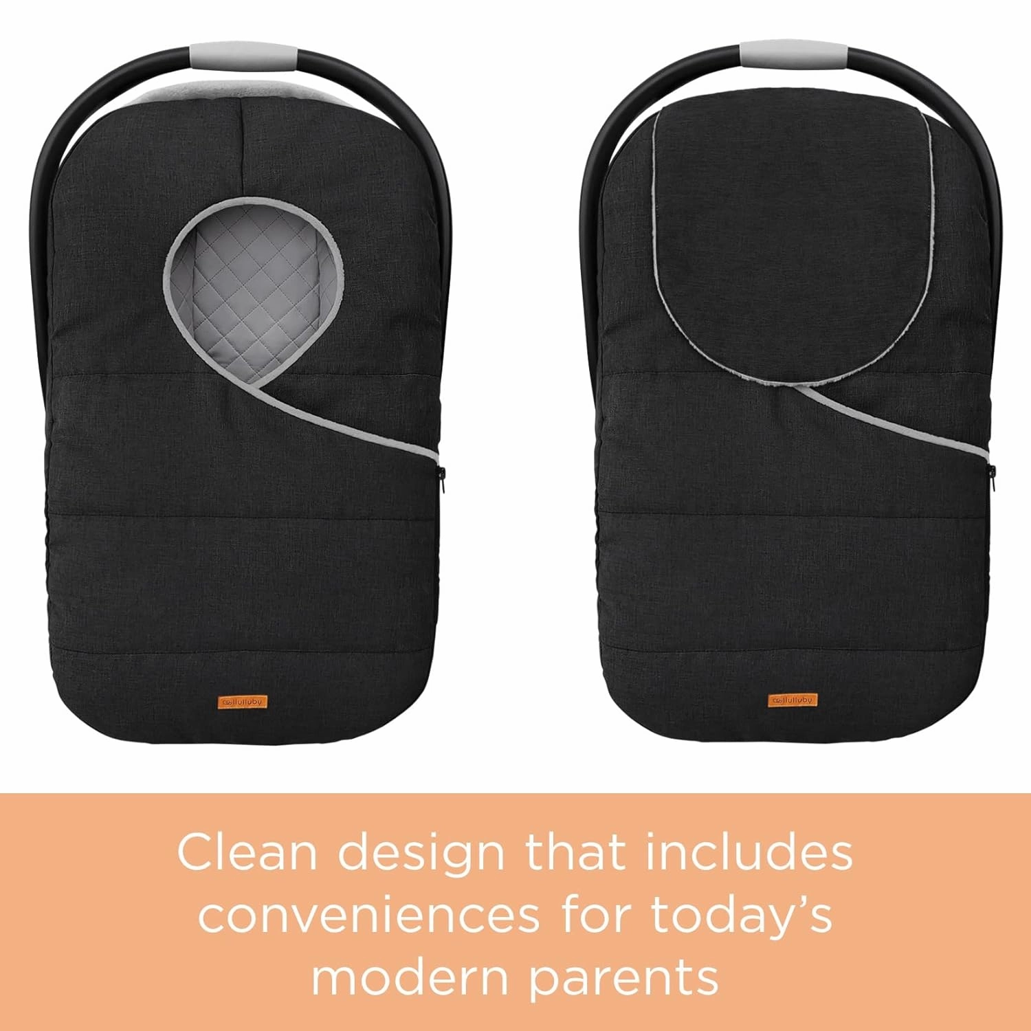 Winter Carseat Cover for Baby | Infant Car Seat Cover Baby | Doona Accessories | Winter Car Seat Canopy for Boys & Girls | New Born Essentials Must Haves for Cold Weather | Warm & Thick Fleece (Black)