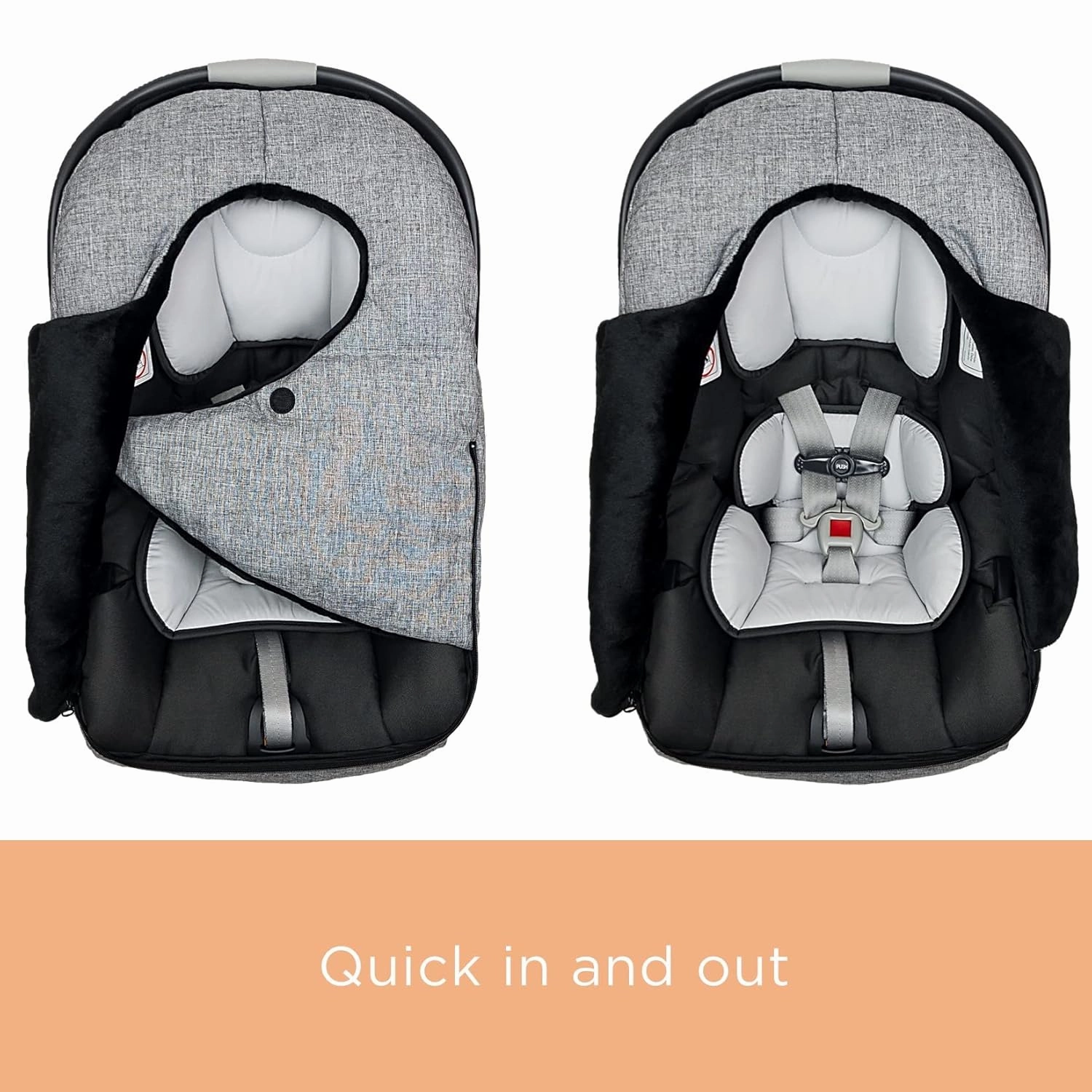 Winter Carseat Cover for Baby | Infant Car Seat Cover Baby | Doona Accessories | Winter Car Seat Canopy for Boys & Girls | New Born Essentials Must Haves for Cold Weather | Warm & Thick Fleece (Black)