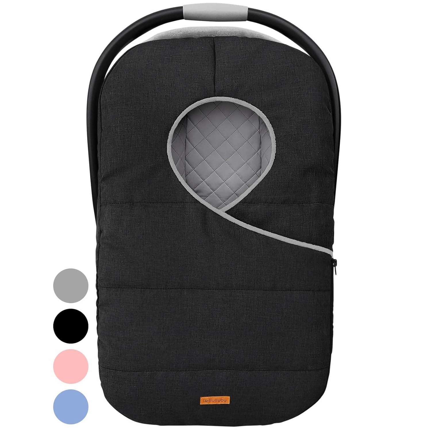 Winter Carseat Cover for Baby | Infant Car Seat Cover Baby | Doona Accessories | Winter Car Seat Canopy for Boys & Girls | New Born Essentials Must Haves for Cold Weather | Warm & Thick Fleece (Black)