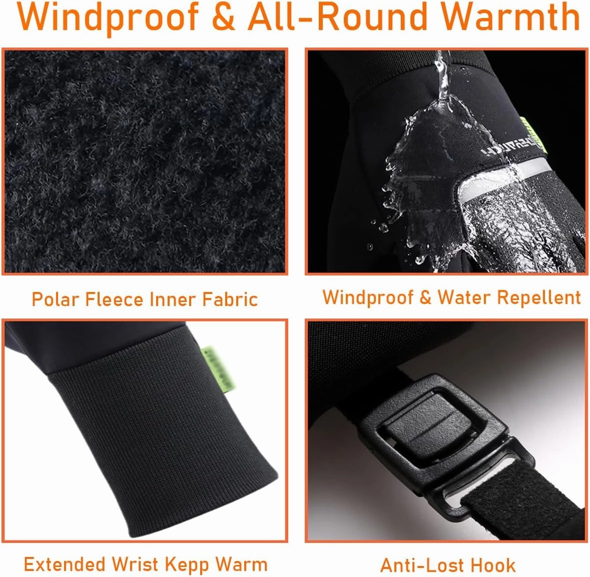 Winter Fishing Gloves for Men & Women, Windproof Cold Weather Touchscreen Fingerless Cycling Gloves for Photography Hunting Ski