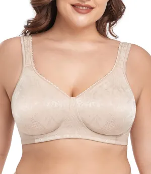wirarpa Women's Bras Wireless Full Coverage Plus Size Minimizer Non Padded Comfort Soft Bra Multipack