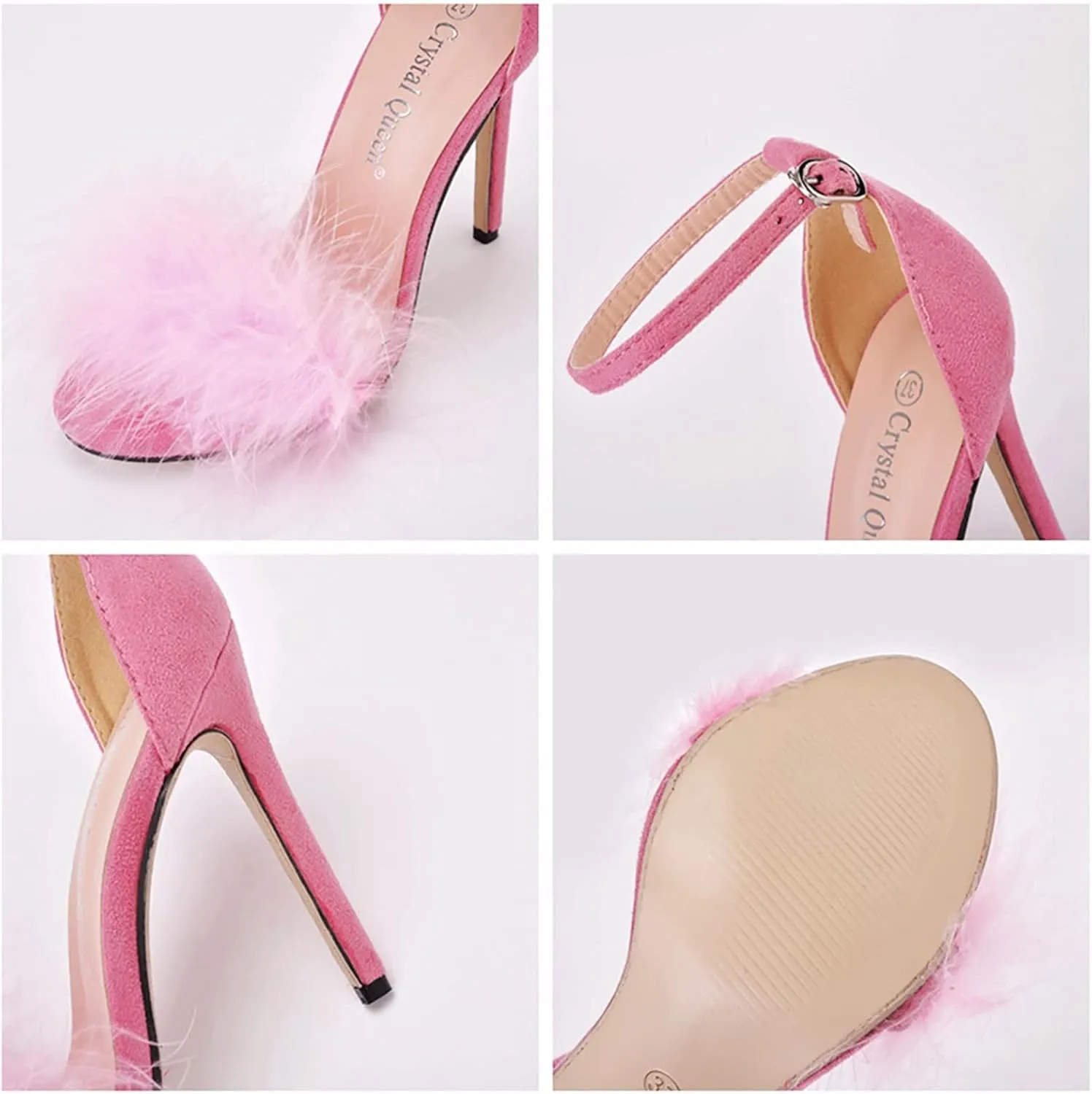 Women Summer Open Toe Sandal Feather Strappy High Heel Shoes High Heels Sexy Women Casual Sandals Heel Open Toe