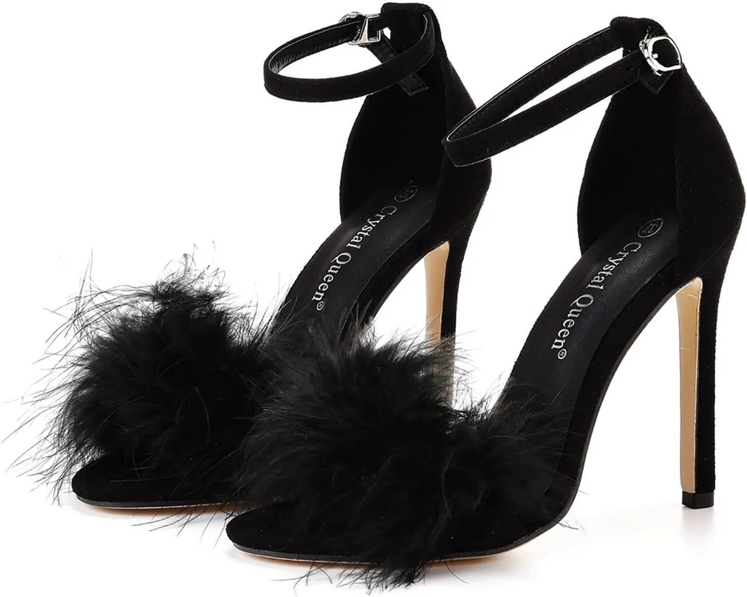 Women Summer Open Toe Sandal Feather Strappy High Heel Shoes High Heels Sexy Women Casual Sandals Heel Open Toe