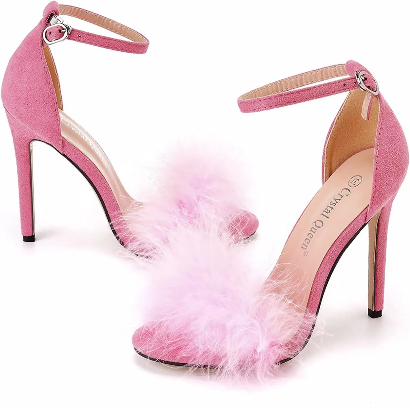 Women Summer Open Toe Sandal Feather Strappy High Heel Shoes High Heels Sexy Women Casual Sandals Heel Open Toe
