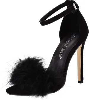 Women Summer Open Toe Sandal Feather Strappy High Heel Shoes High Heels Sexy Women Casual Sandals Heel Open Toe