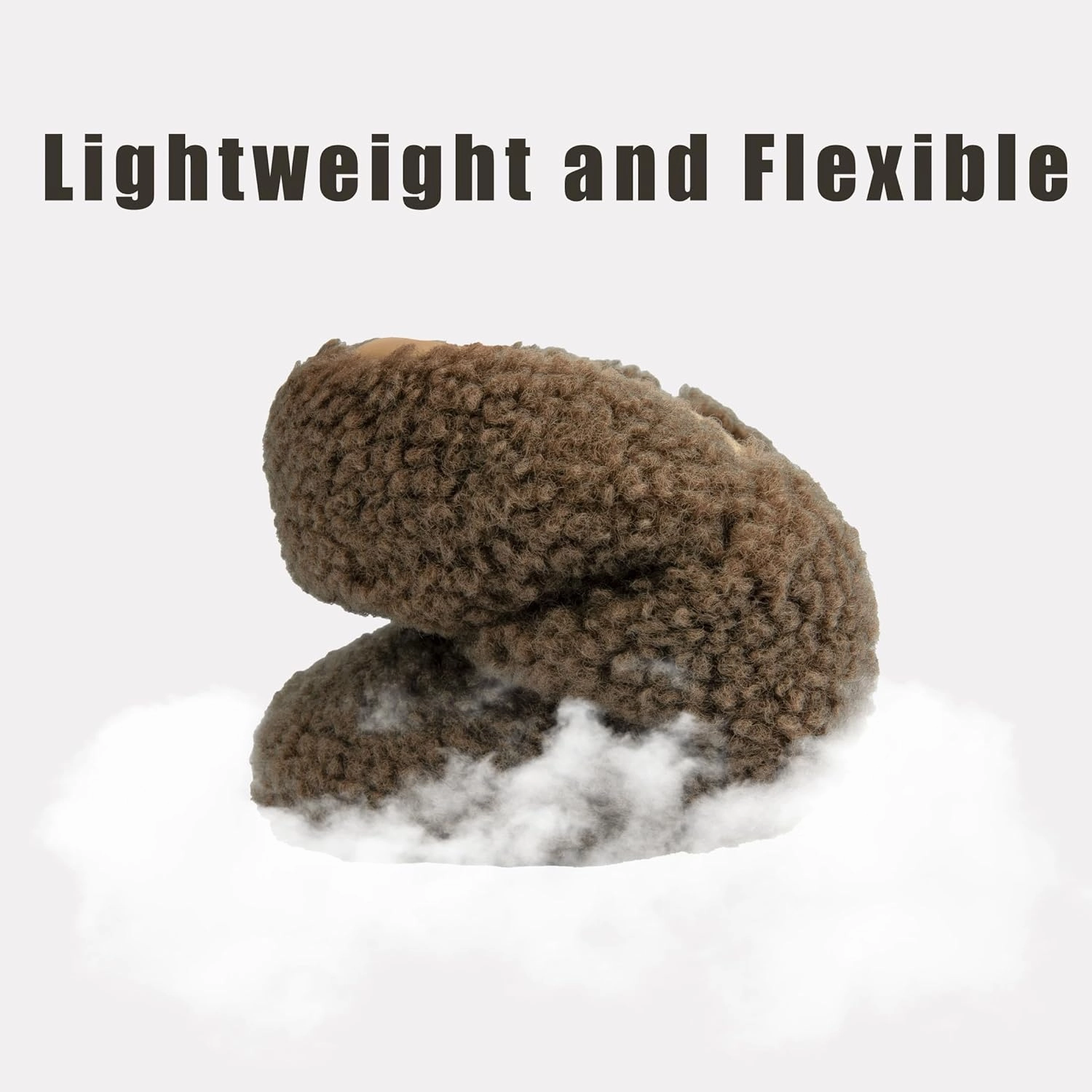 Women's House Slippers Lightweight Memory Foam House Shoes Cozy Closed Back Slippers with Curly Fleece for Indoor Outdoor