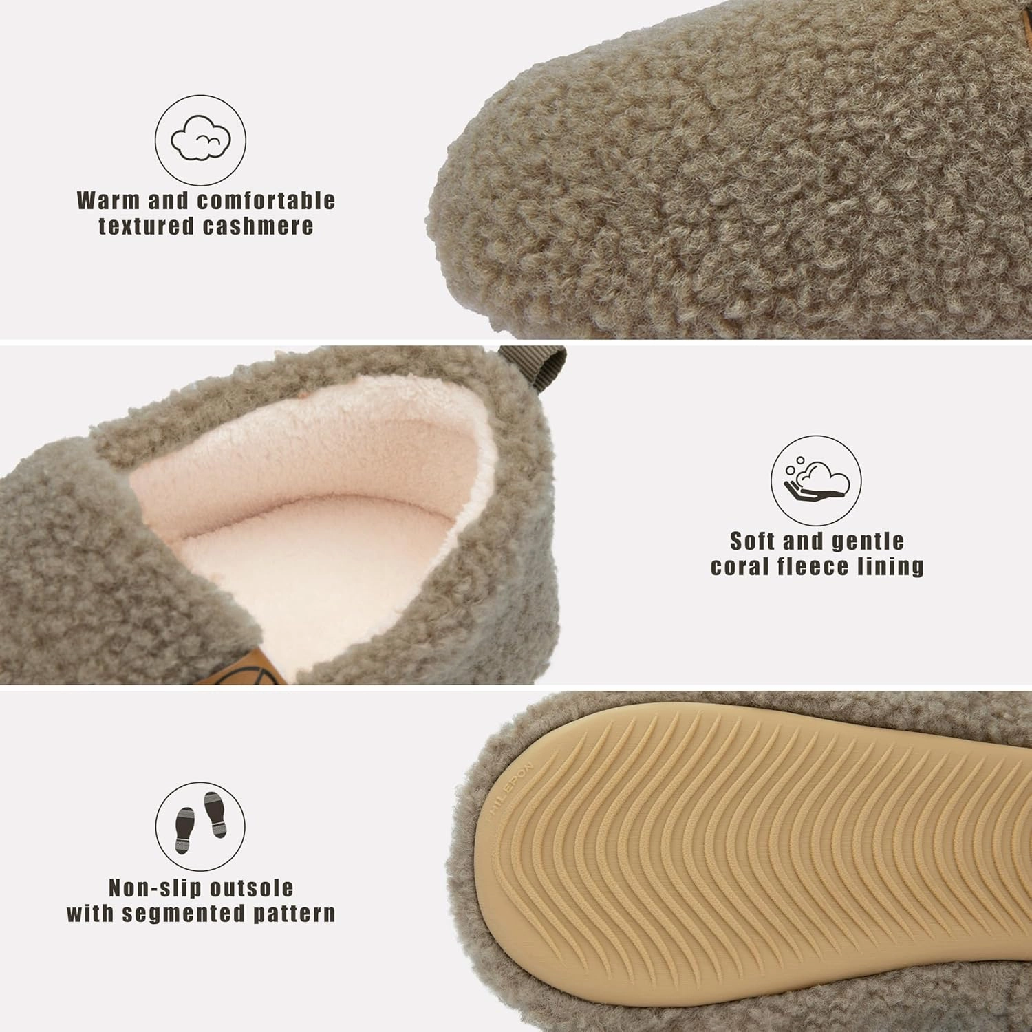 Women's House Slippers Lightweight Memory Foam House Shoes Cozy Closed Back Slippers with Curly Fleece for Indoor Outdoor